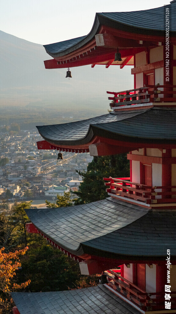 日式五重塔古风建筑