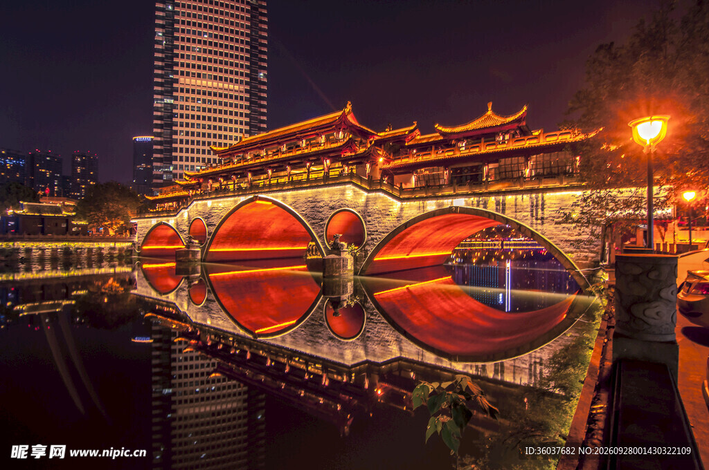 古桥夜景风光