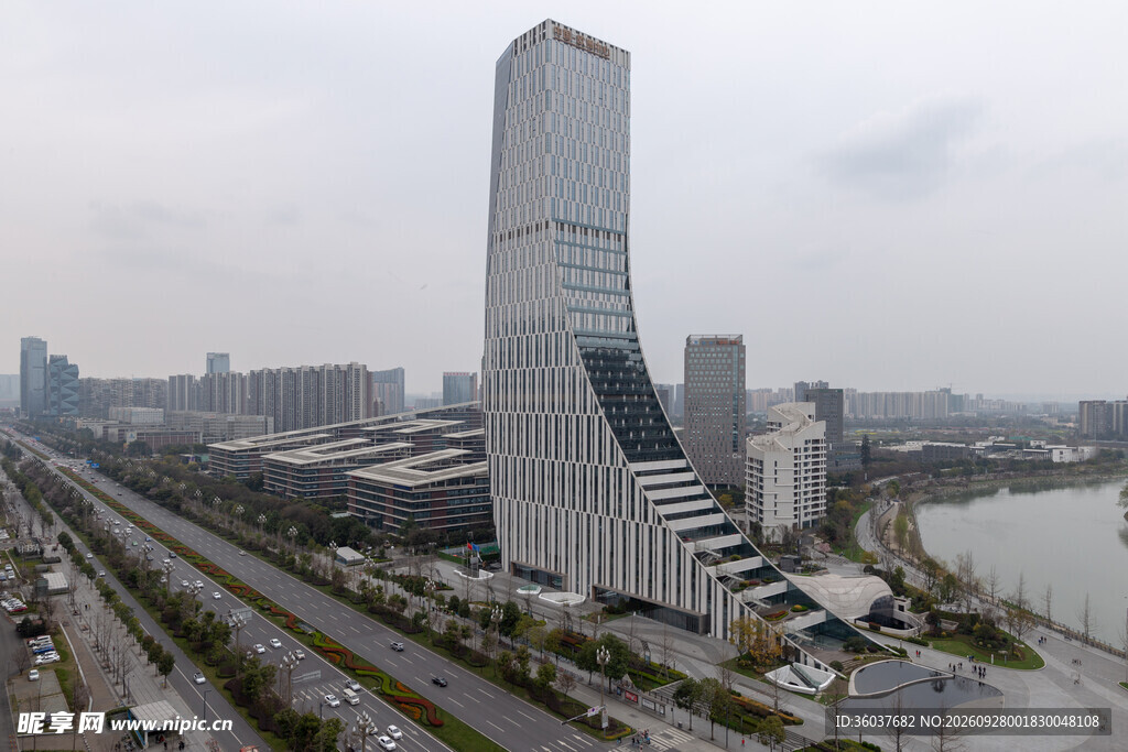 滨江现代摩天大楼景观