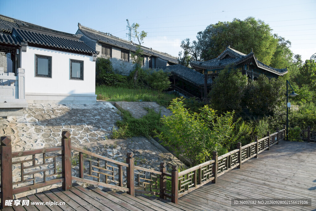 中式乡村民居风光