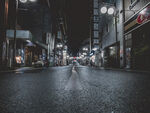 雨夜无人城市街道夜景