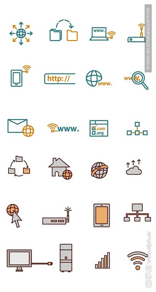 网络通讯手绘图标合集