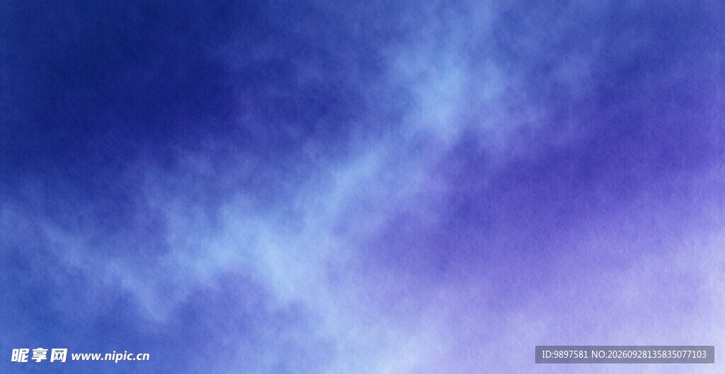 蓝紫梦幻天空柔云背景