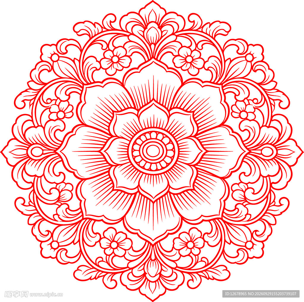 中式古典花纹矢量素材