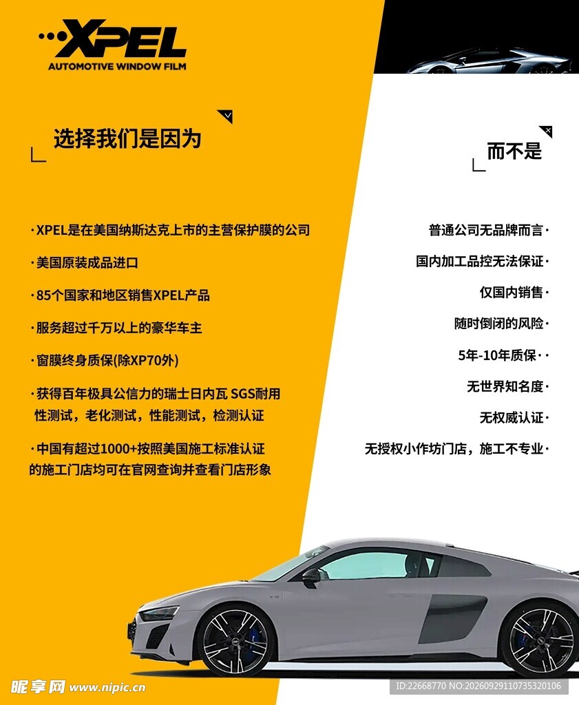 XPEL汽车贴膜宣传海报