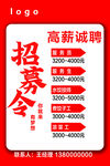 高薪诚聘招募令海报