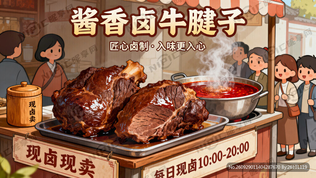 一张酱香卤牛腱子海报