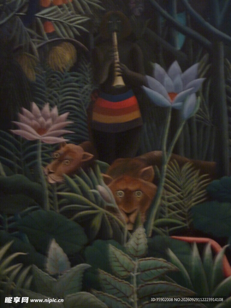 复古丛林奇幻花卉油画