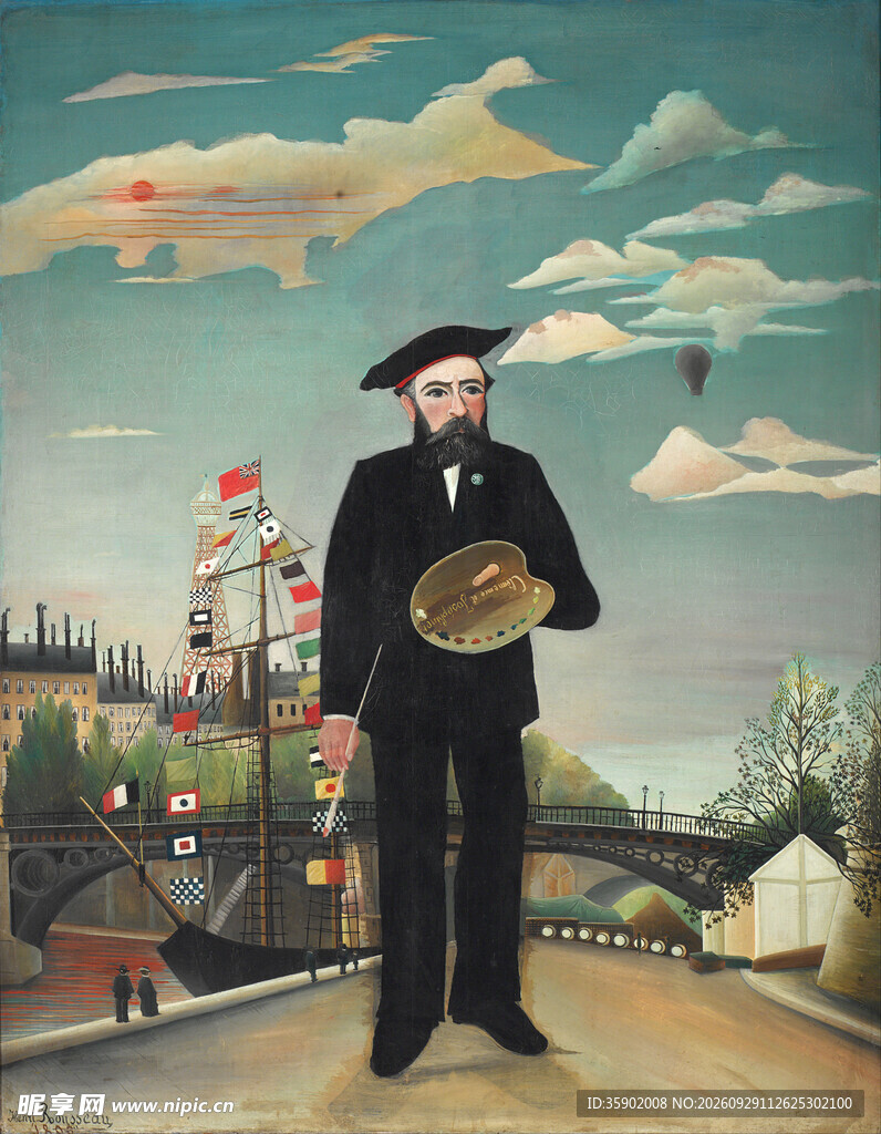 卢梭自画像油画作品