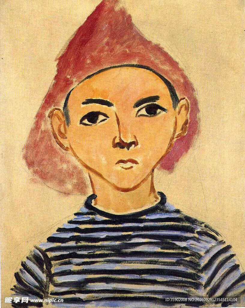 复古手绘少年肖像