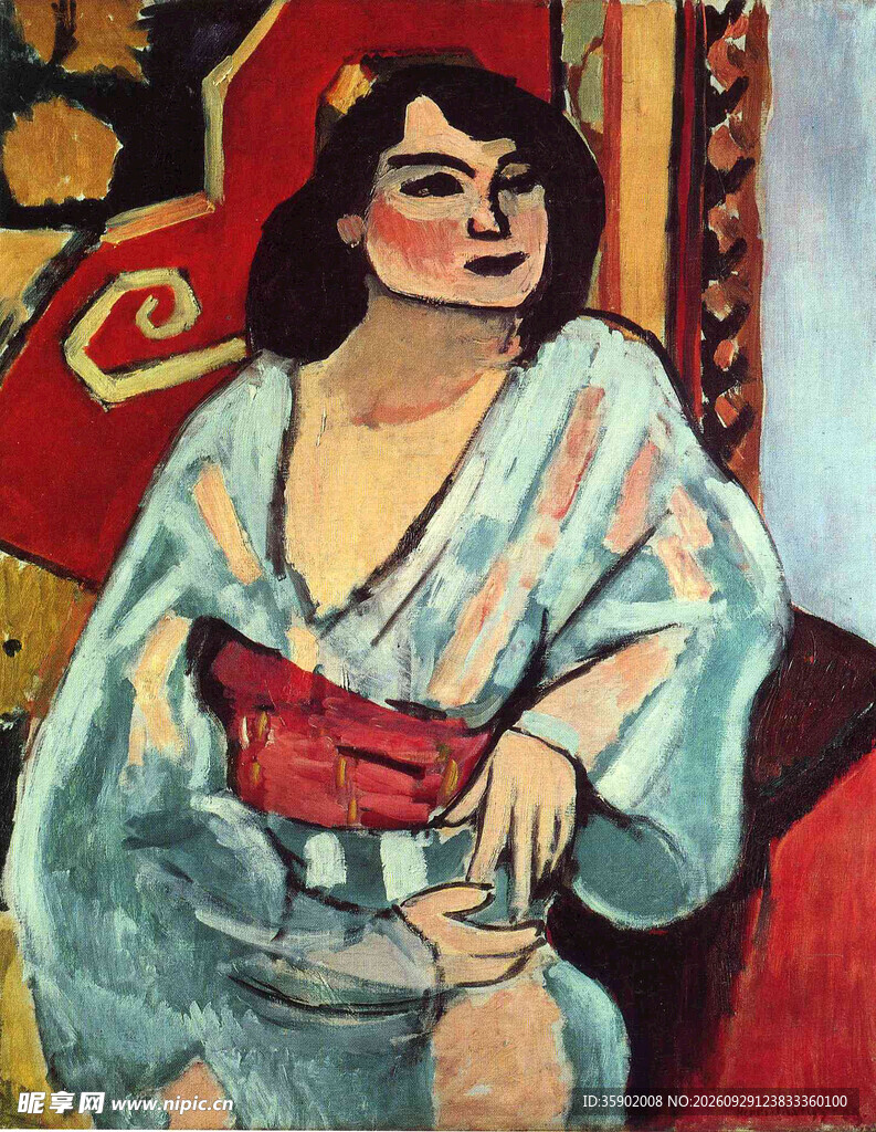 野兽派女子肖像油画