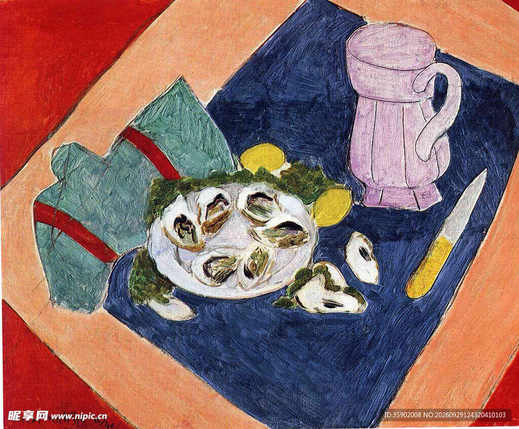餐桌静物美食插画