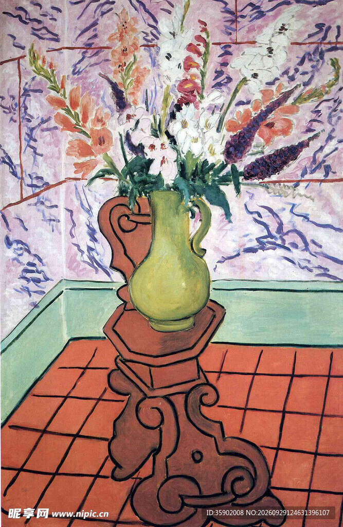 花瓶花卉静物油画