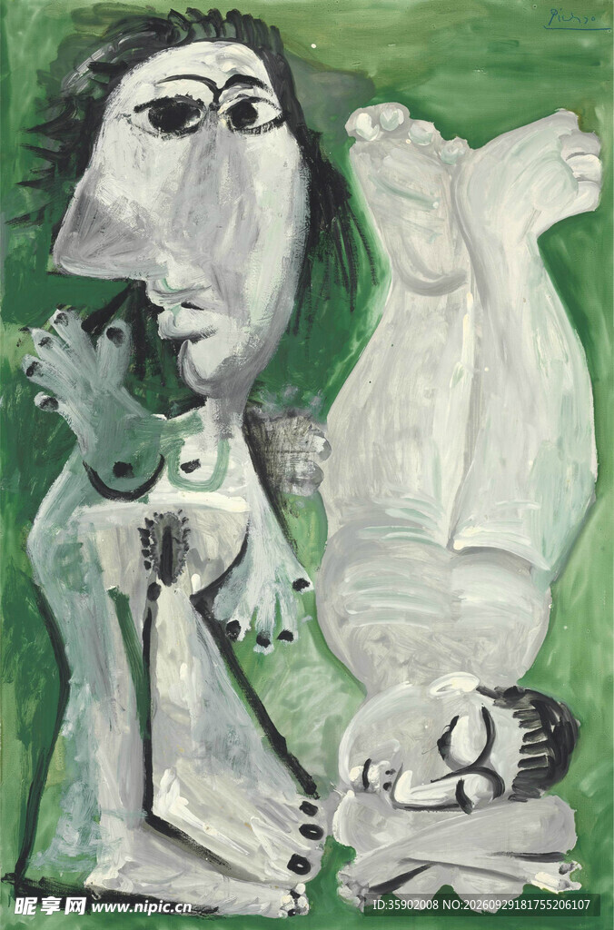毕加索风格抽象人物画