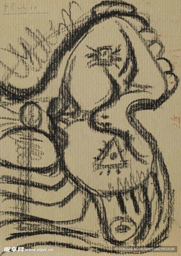 古代线描人物版画