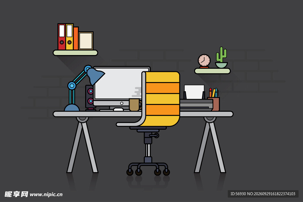  办公室工作插图