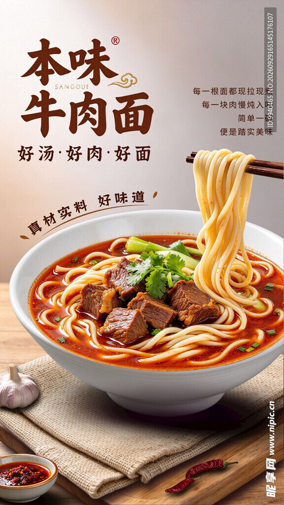 本味牛肉面宣传海报