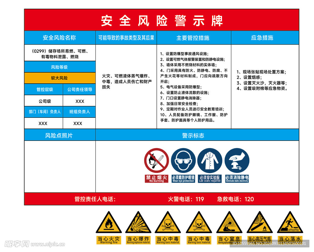 安全风险警示牌