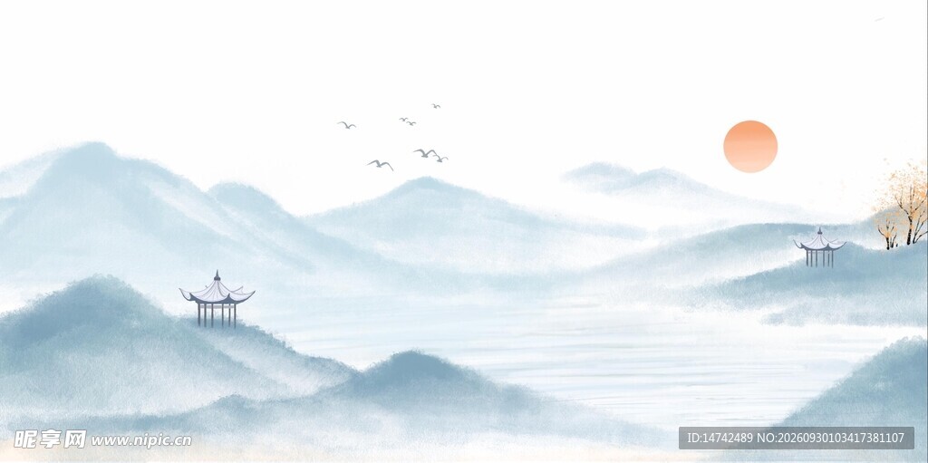 水墨山水背景