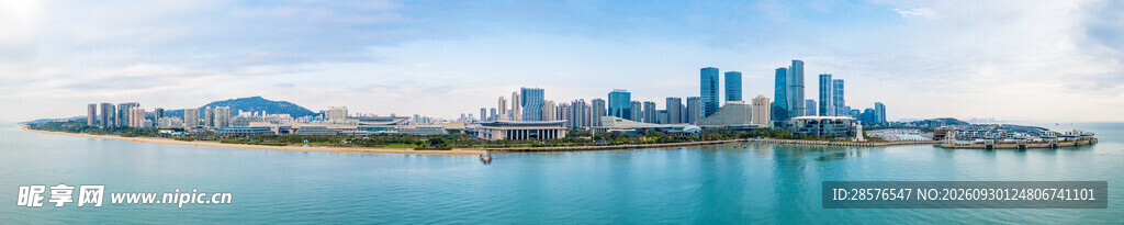 滨水城市全景风光