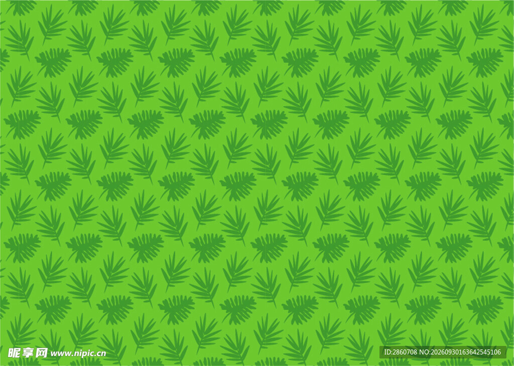 绿色无缝植物底纹