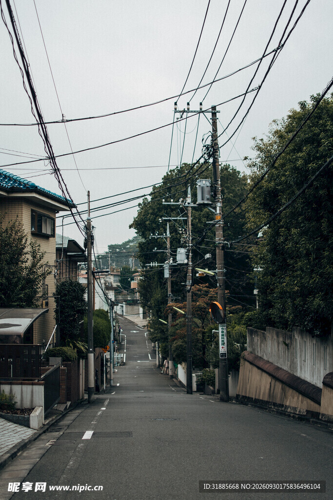 日系居民区小巷街景