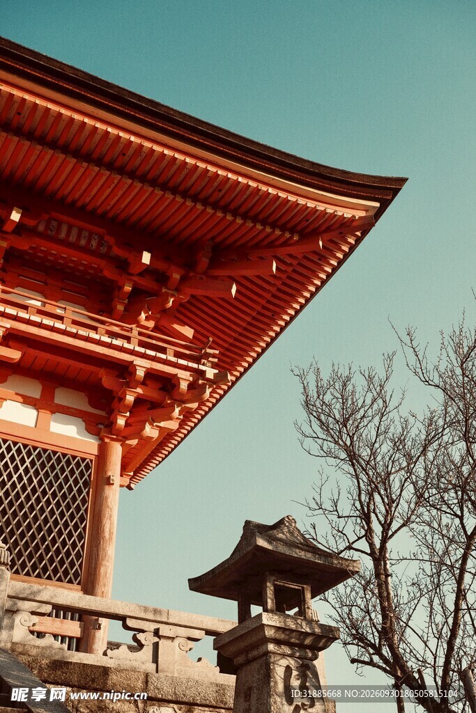 中式古建飞檐一角