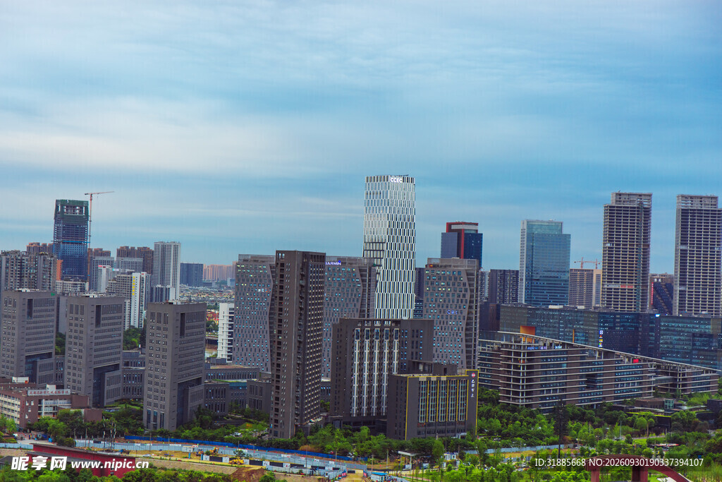 城市建筑群远景风光