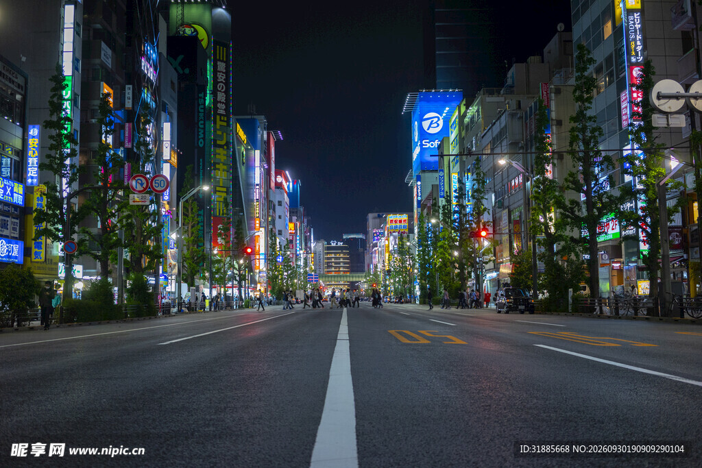城市夜景街道风光