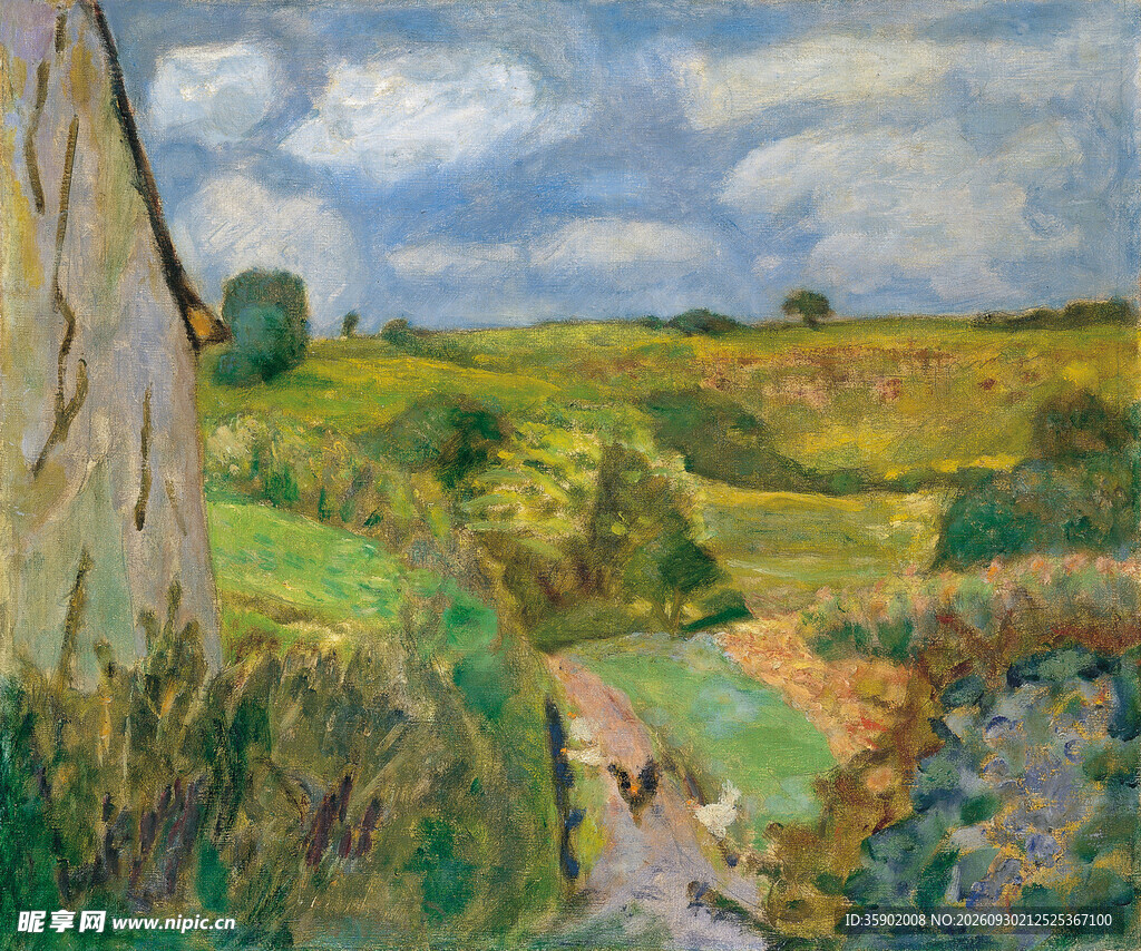 郊野田园风景油画