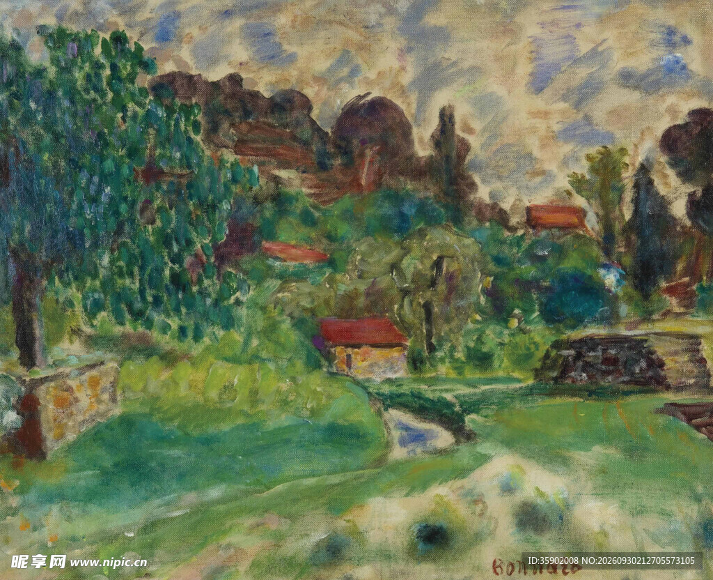 乡村田园风景油画