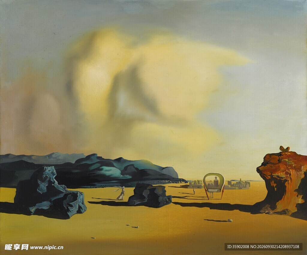 超现实荒漠风景油画