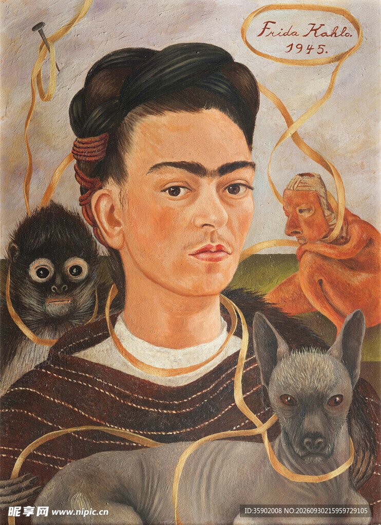 弗里达自画像油画