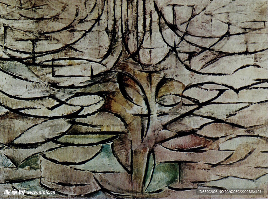 抽象树木艺术绘画