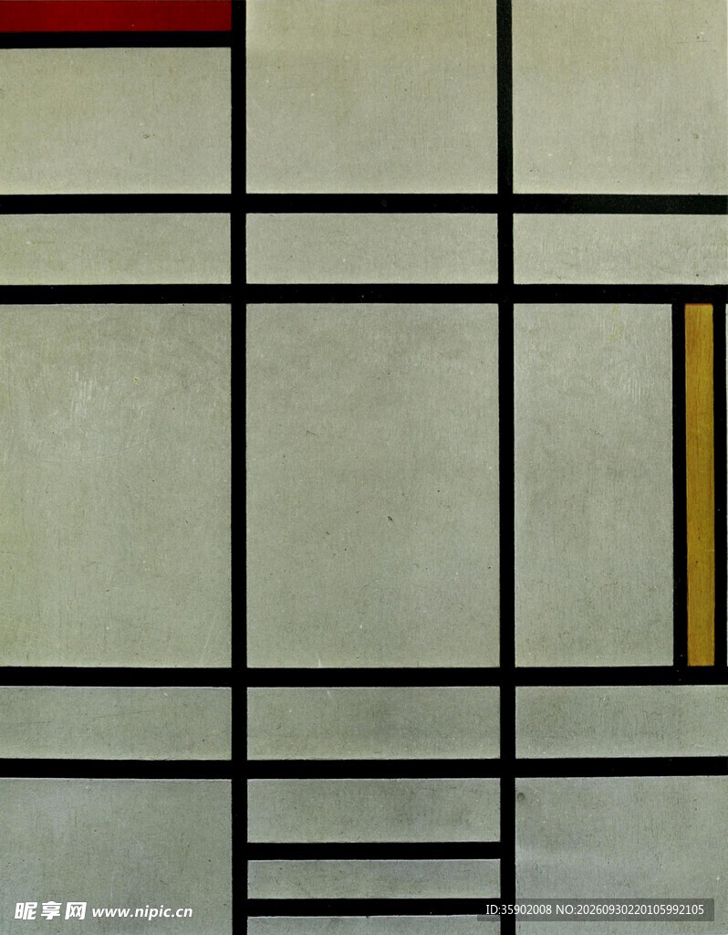 蒙德里安风格几何抽象画