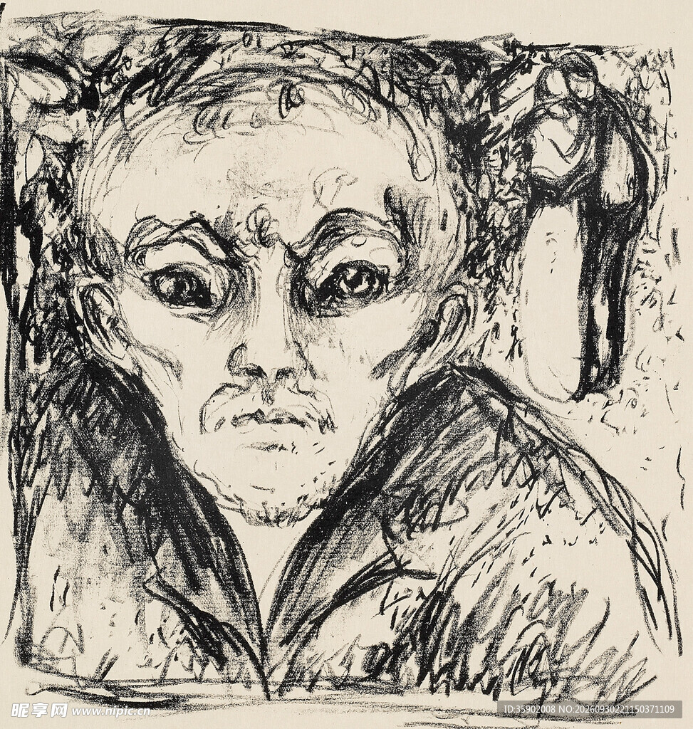 复古素描男性肖像