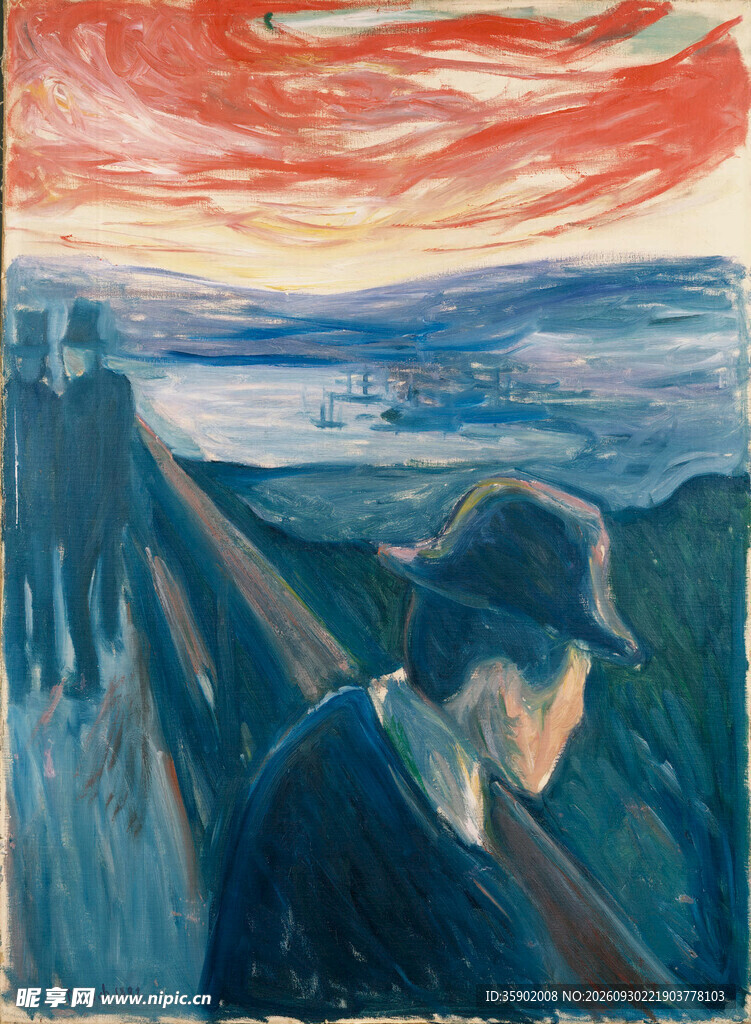 蒙克抽象人物风景油画