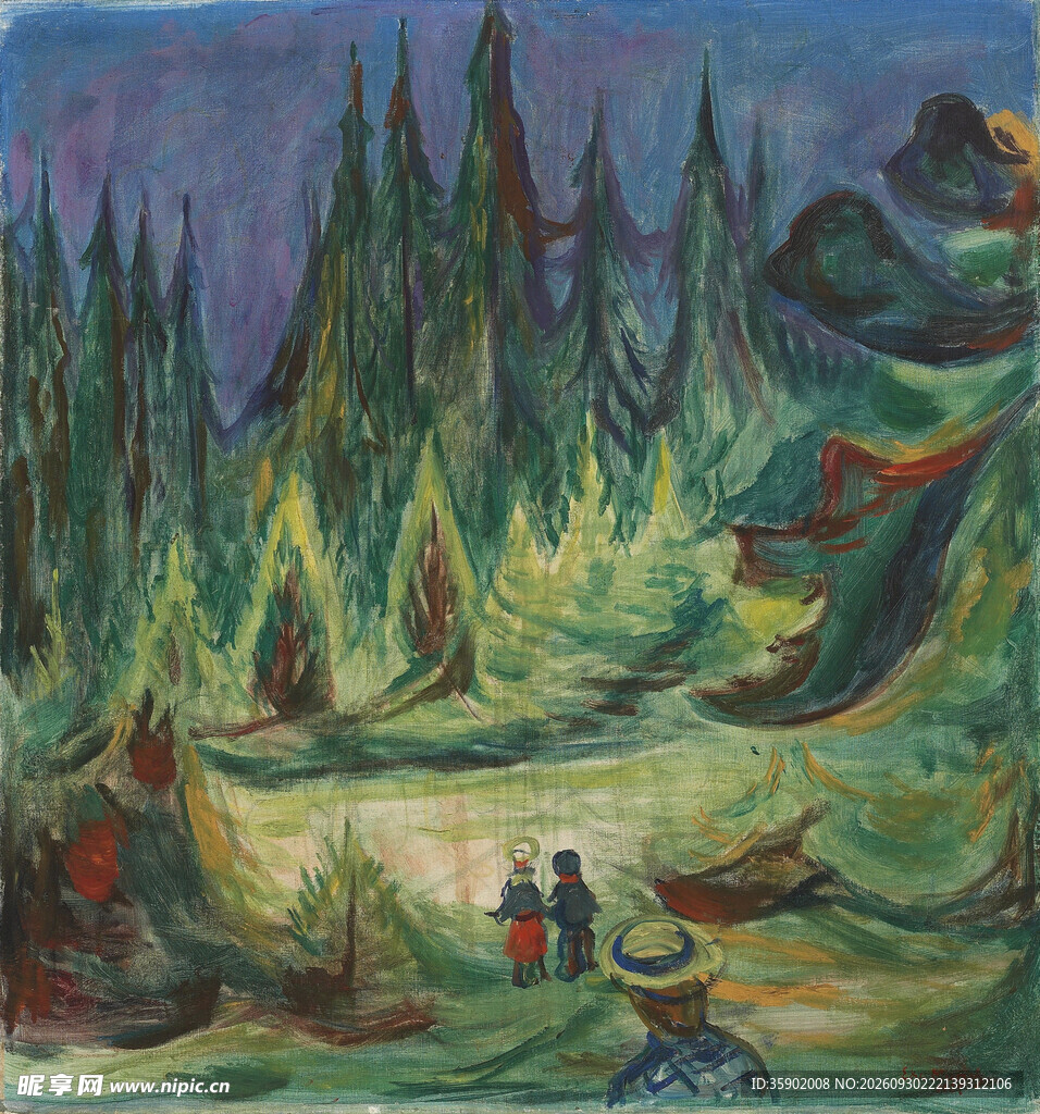 森林郊野风景油画
