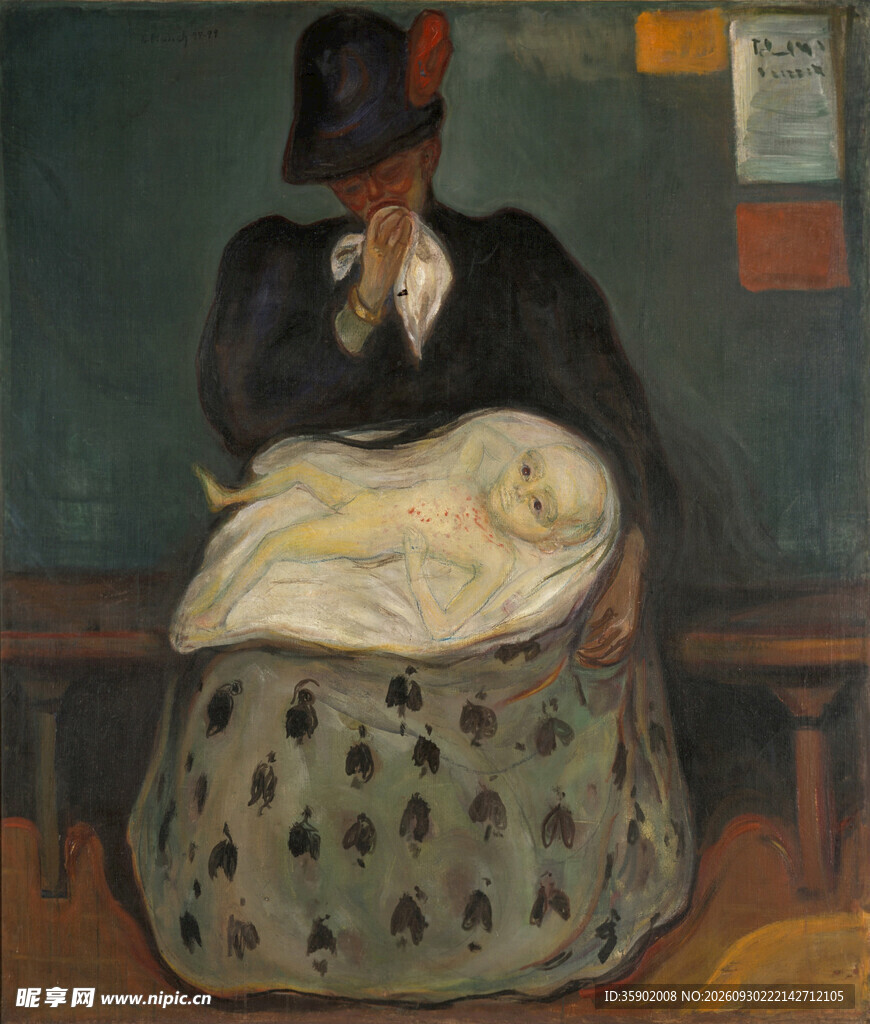 候车女子人物油画