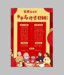 升学宴喜庆菜单海报新年包桌菜单