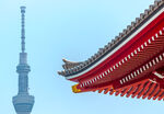 古建飞檐与晴空塔