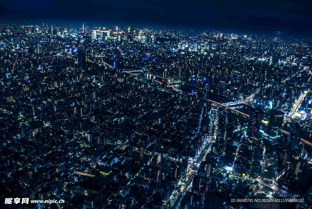 高空俯瞰城市夜景