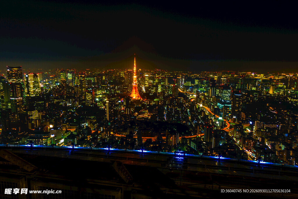 城市高空俯瞰夜景