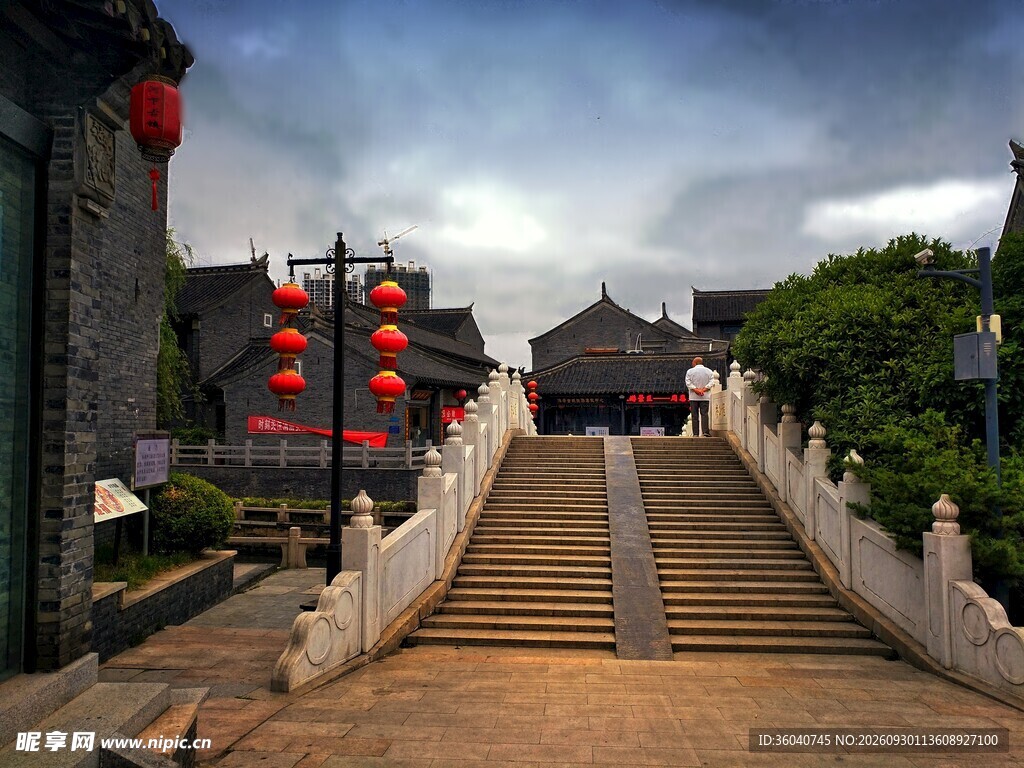 古镇古桥街景风光