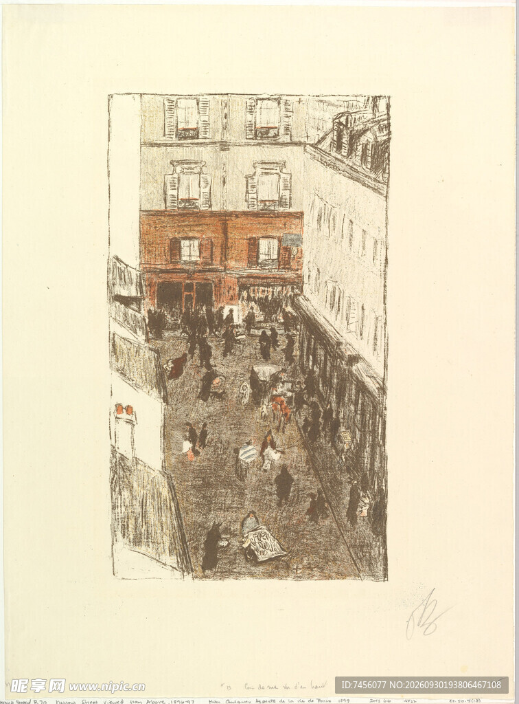 复古街巷建筑版画
