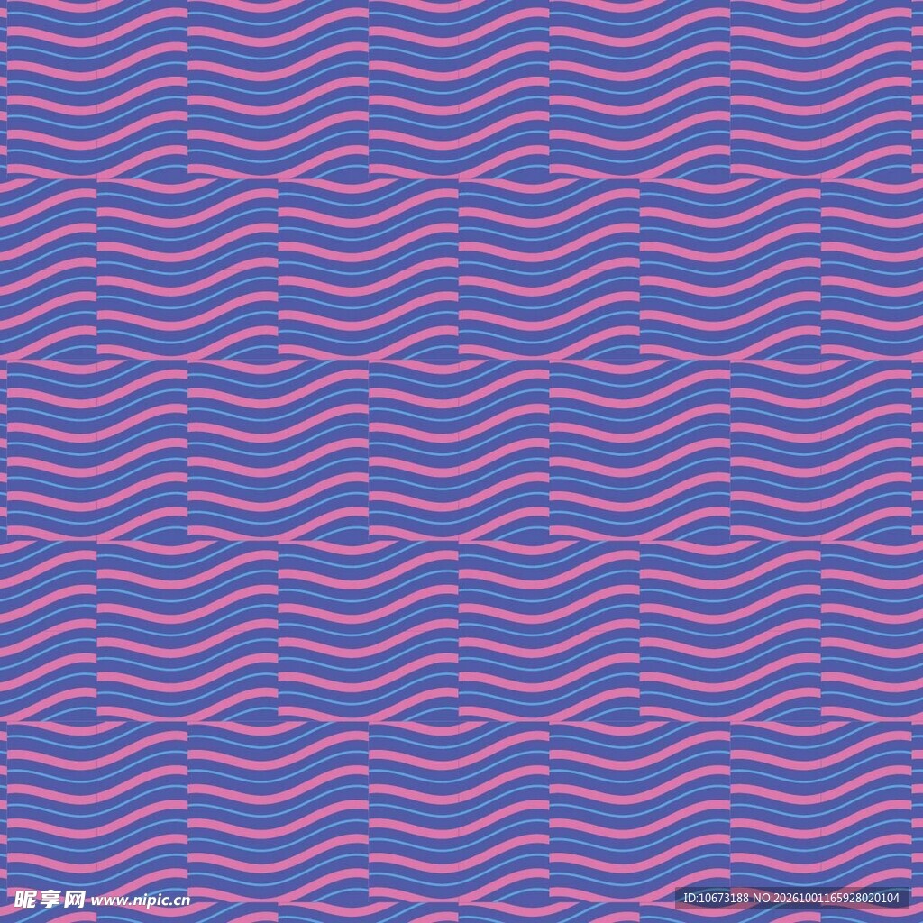 蓝粉波浪无缝纹理背景