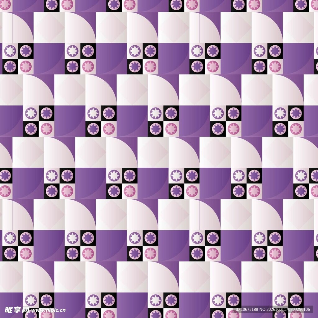 紫色几何拼接纹样