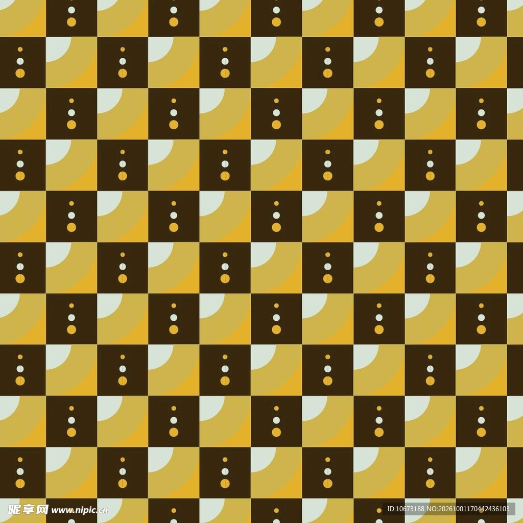 金棕棋盘格无缝图案