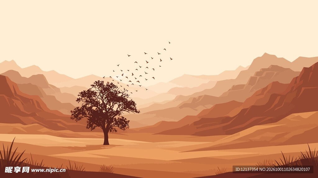 荒漠风景插画
