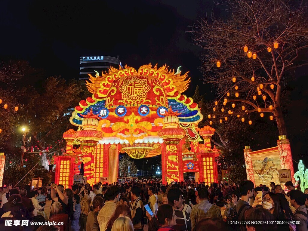 新春灯会热闹夜景